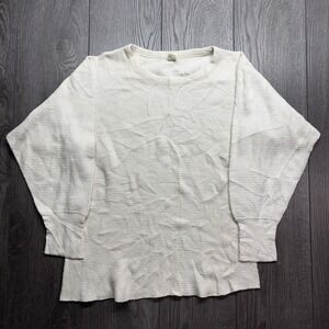 Vintage 70s JCPenney Thermal Shirt Mens XL Cream Waffle Knit Cotton